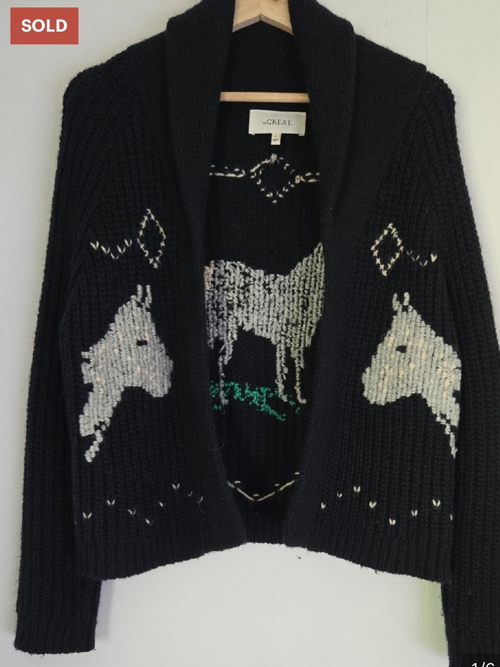 THE GREAT. Equestrian Cardigan Sweater -Sz 0
